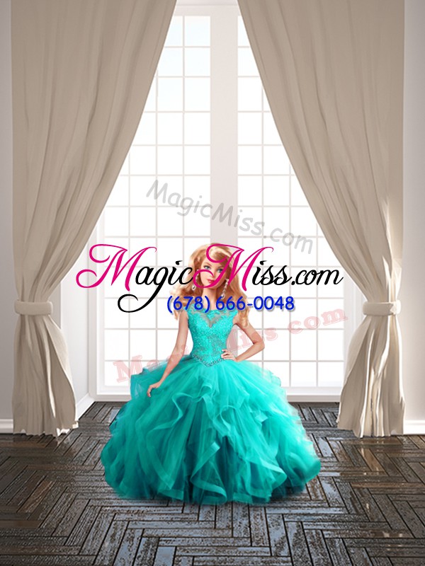 wholesale amazing ball gowns cap sleeves aqua blue 15 quinceanera dress lace up
