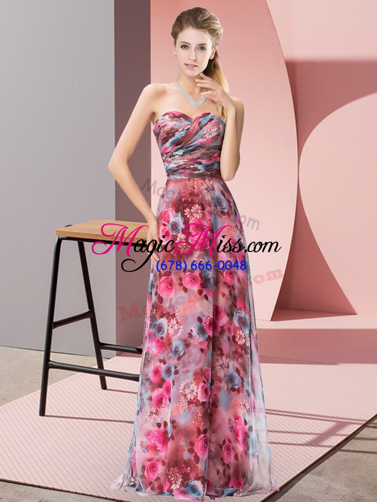 wholesale amazing multi-color homecoming dress prom and party with pattern sweetheart sleeveless zipper