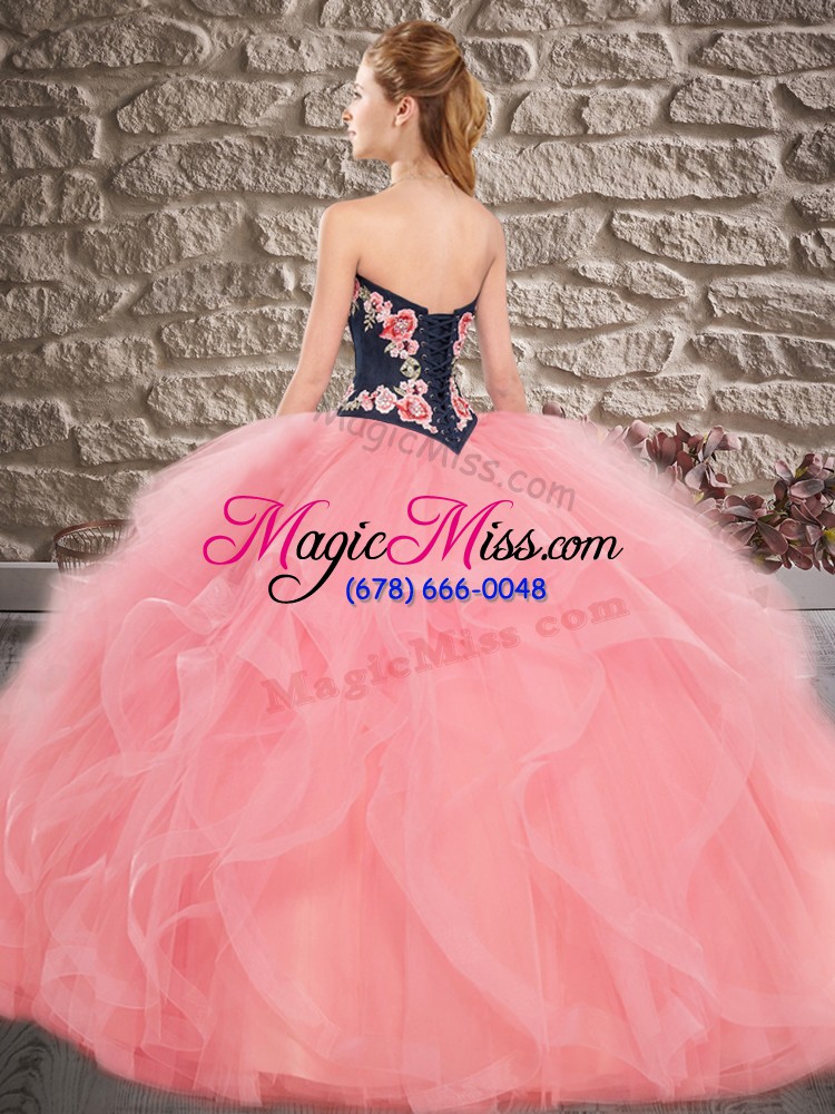 wholesale eye-catching sleeveless lace up floor length beading and embroidery sweet 16 quinceanera dress
