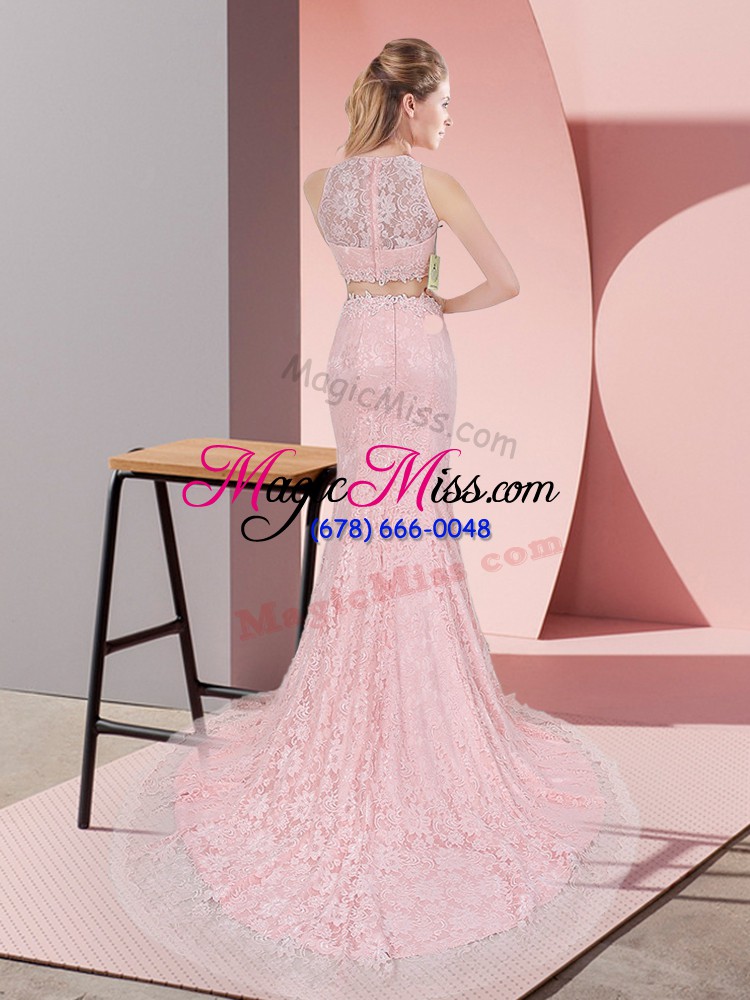 wholesale nice lace sleeveless going out dresses court train and beading