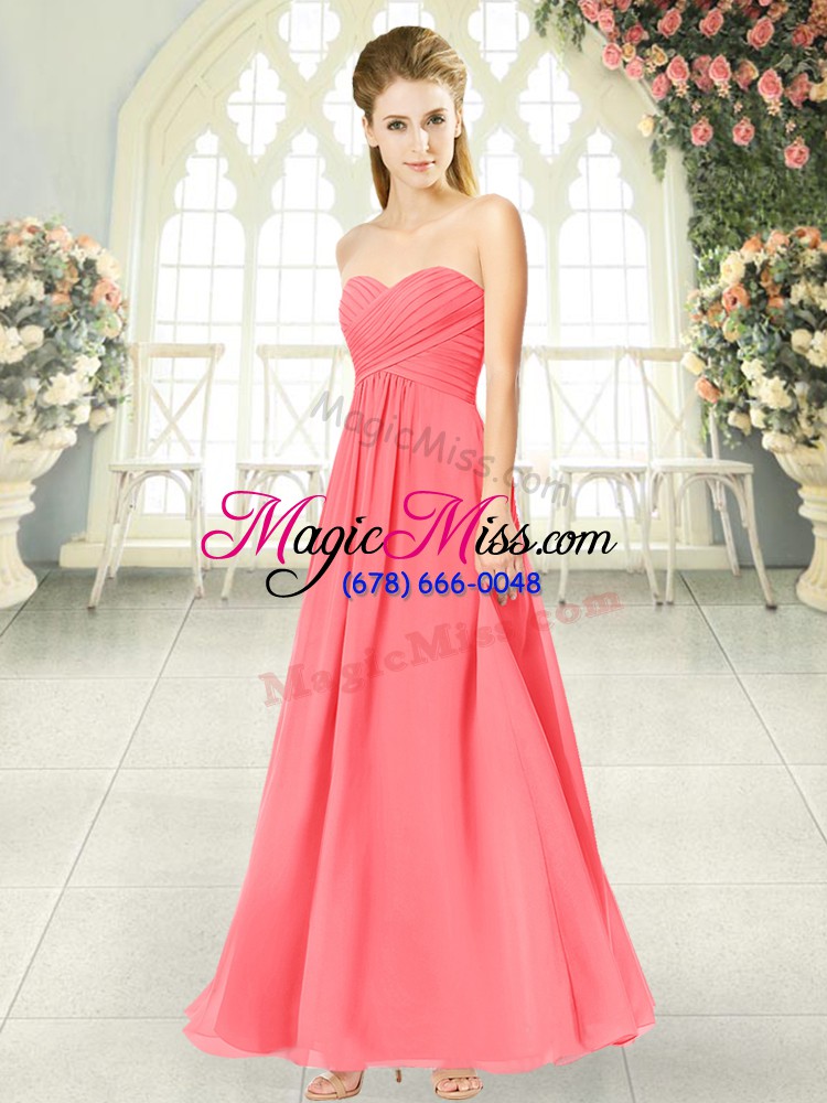 wholesale hot selling sleeveless ruching zipper prom dresses