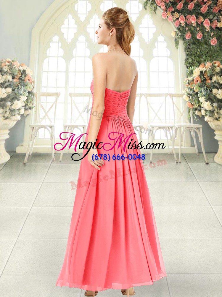 wholesale hot selling sleeveless ruching zipper prom dresses
