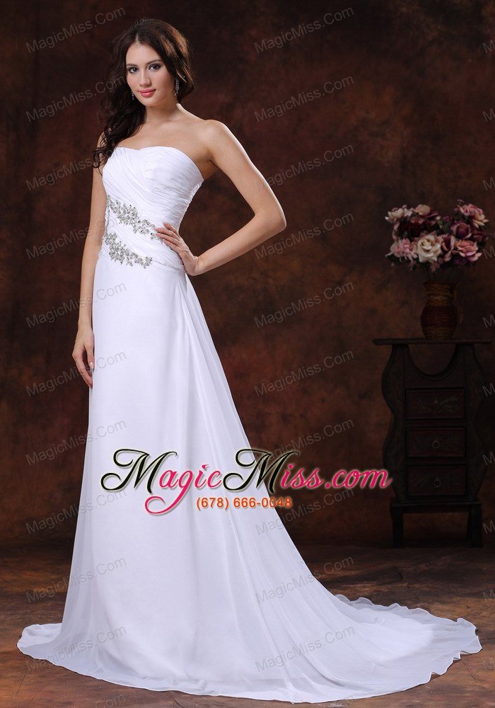 wholesale 2013 the most popular white a-line beaded decorate wedding dress in pearce arizona