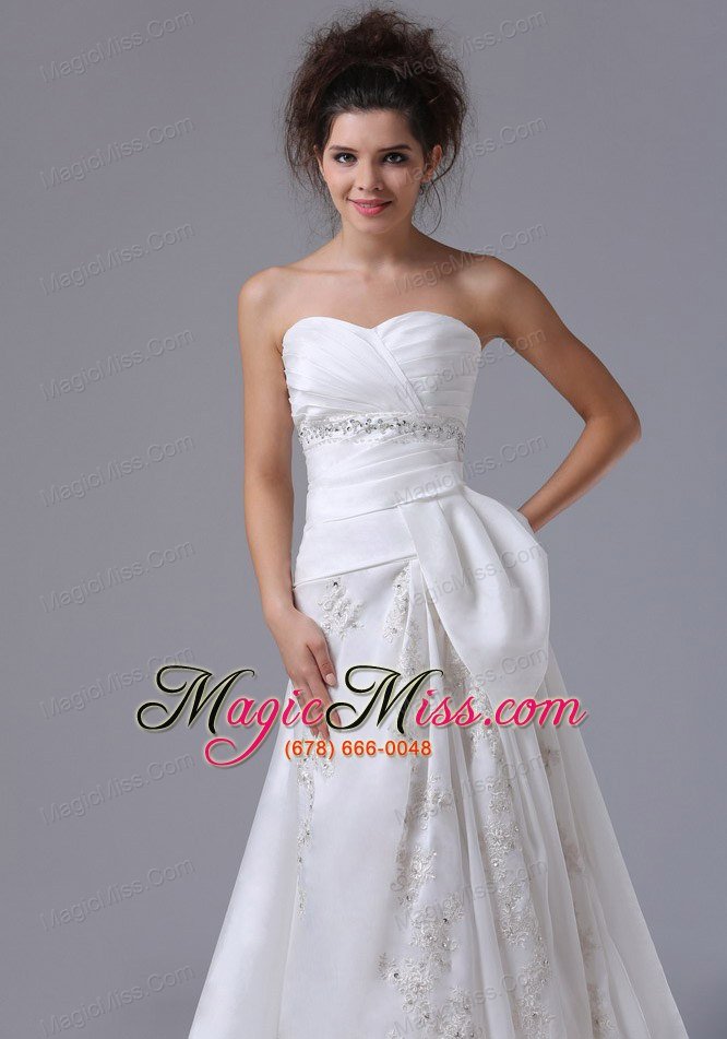 wholesale fashionable beading a-line sweetheart organza brush / sweep wedding dress