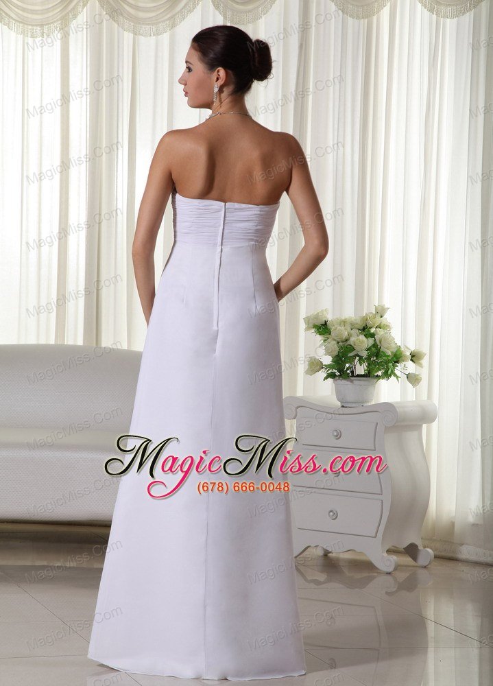 wholesale simple column sweetheart floor-length chiffon ruch wedding dress