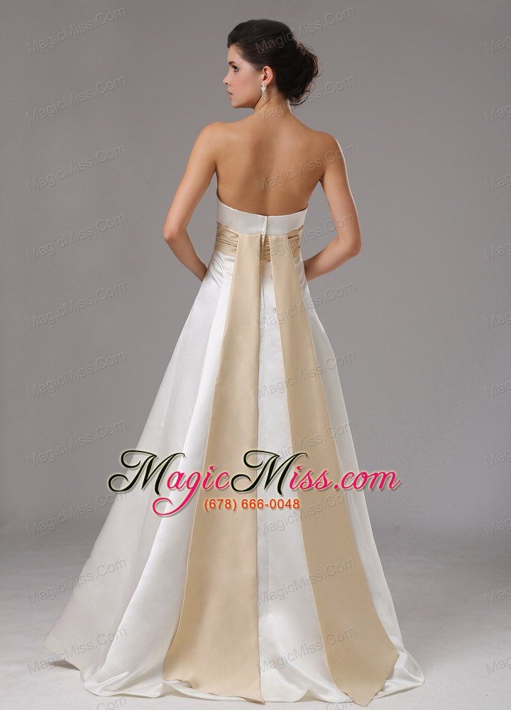 wholesale sash strapless and floor-length for modest wedding dress