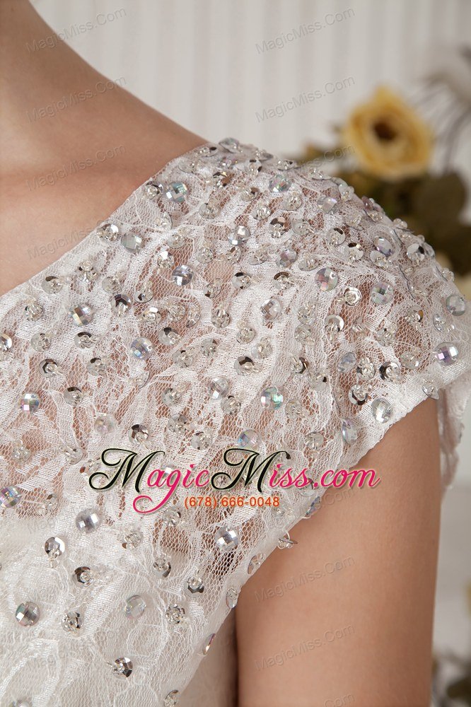 wholesale white empire one shoulder floor-length chiffon beading prom dress