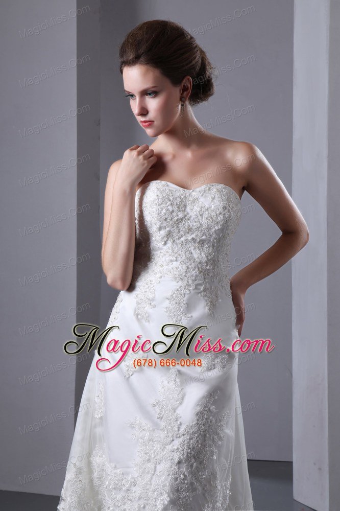 wholesale sexy column strapless high-low elastic wove satin and lace wedding dress