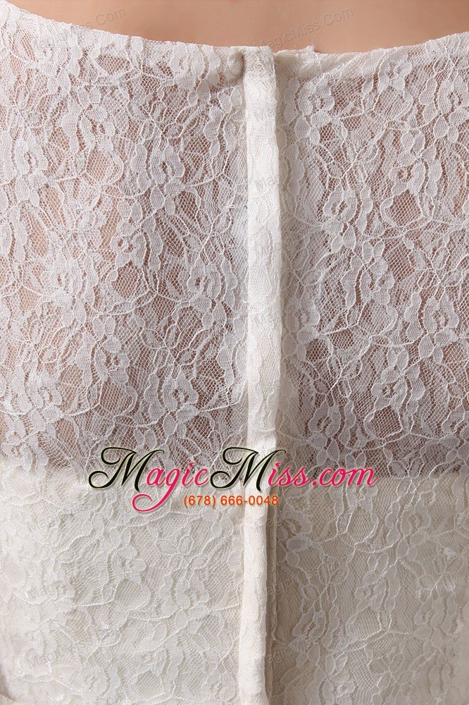 wholesale beautiful column scoop court train satin lace wedding dress