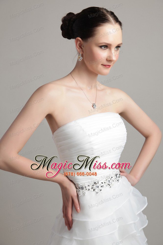wholesale exclusive a-line / princess court train strapless organza ruffles wedding dress