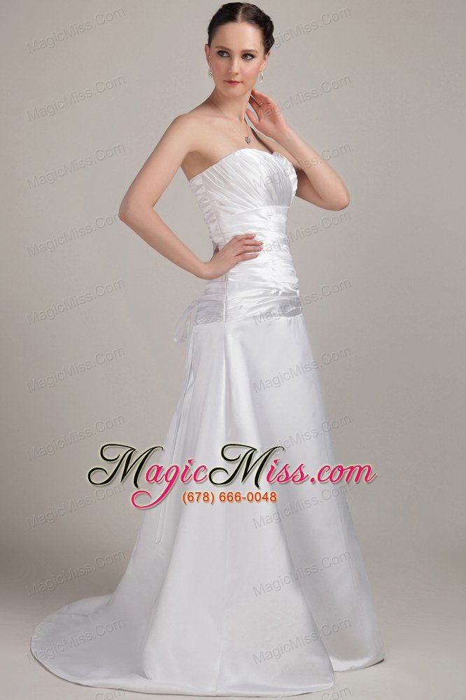 wholesale romantic a-line/princess sweetheart brush/sweep taffeta ruch and pleat wedding dress