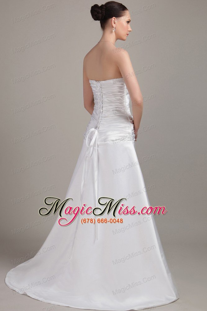 wholesale romantic a-line/princess sweetheart brush/sweep taffeta ruch and pleat wedding dress