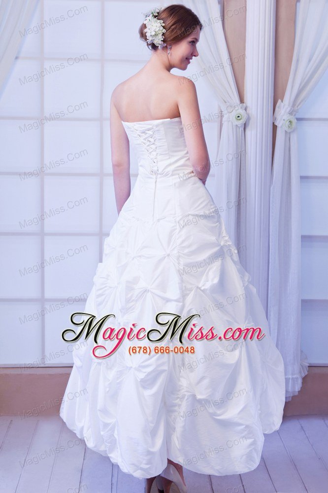 wholesale modest a-line strapless ankle-length taffeta sequin wedding dress