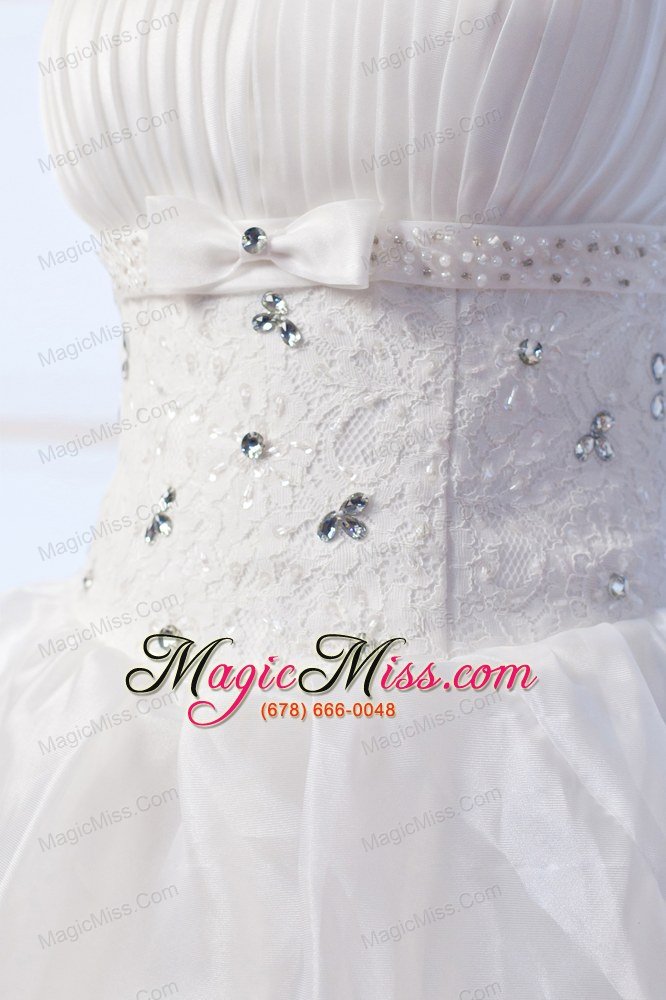 wholesale wonderful a-line strapless floor-length organza beading wedding dress