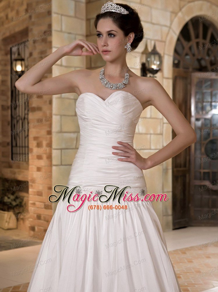 wholesale simple a-line sweetheart floor-length taffeta beading wedding dress