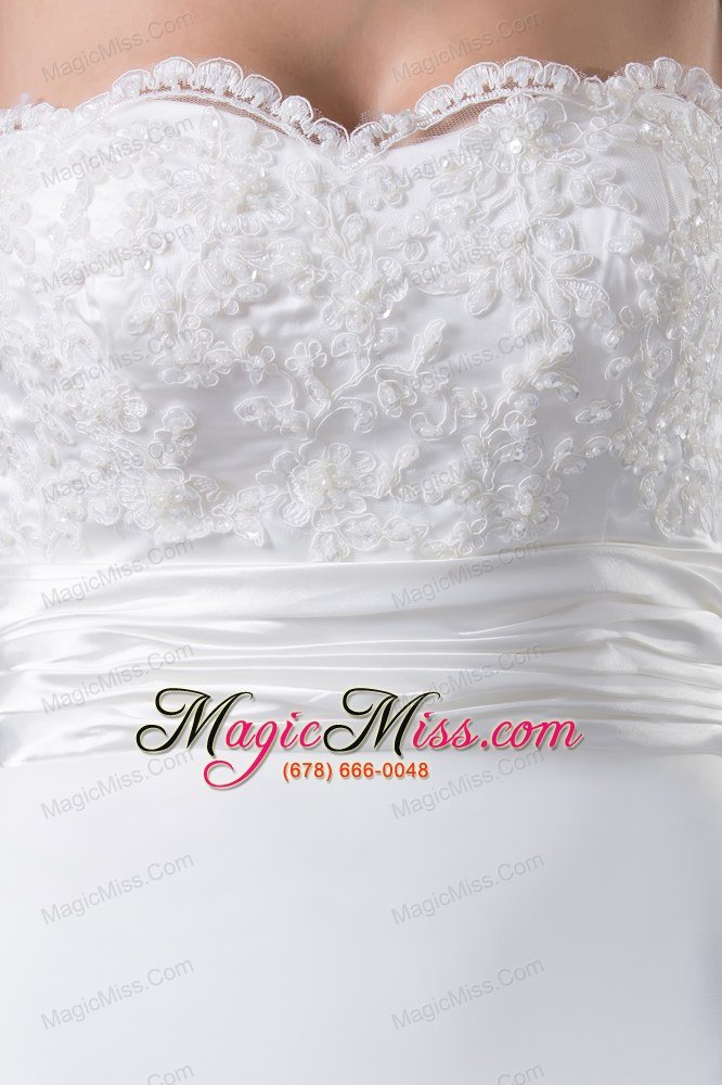 wholesale lace wedding dress with sweetheart a-line brush train
