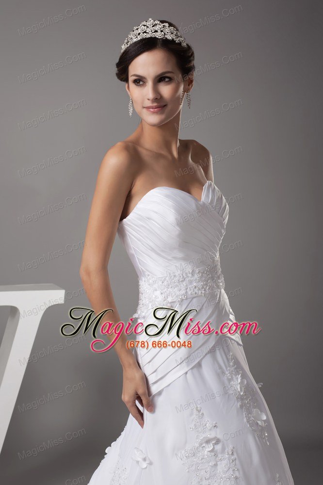 wholesale sweetheart appliques designer a-line / princess wedding dress