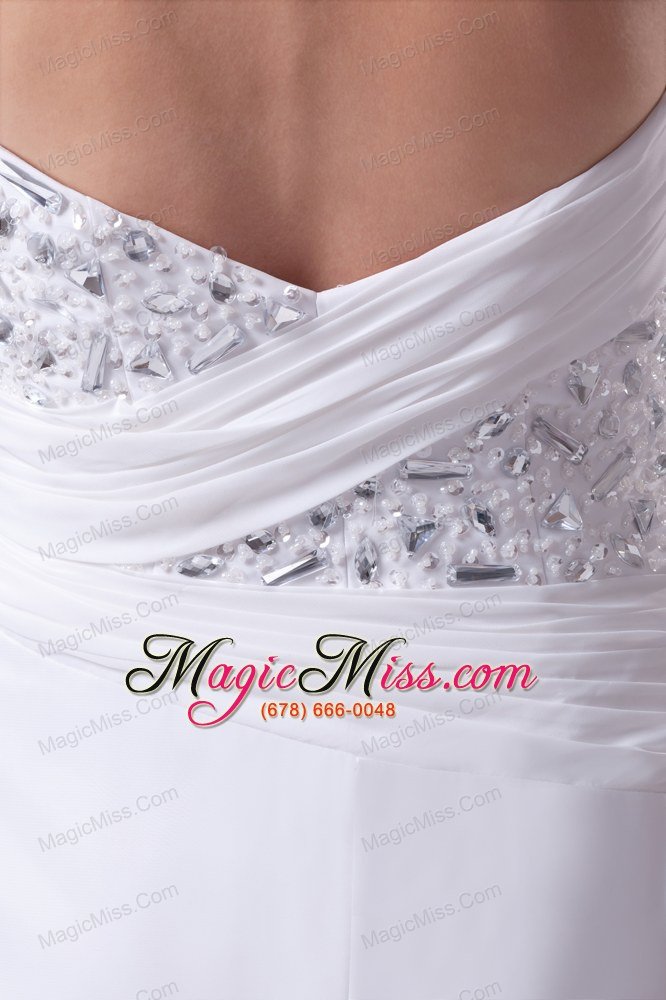 wholesale high slit fashionable beaded sweetheart empire prom dress