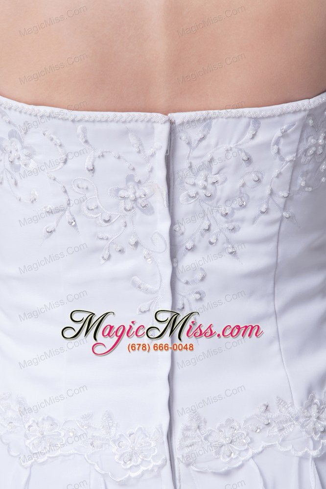 wholesale sweehteart ruffles embroidery brush train chiffon wedding dress