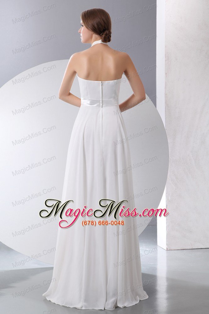 wholesale simple empire halter floor-length chiffon wedding dress