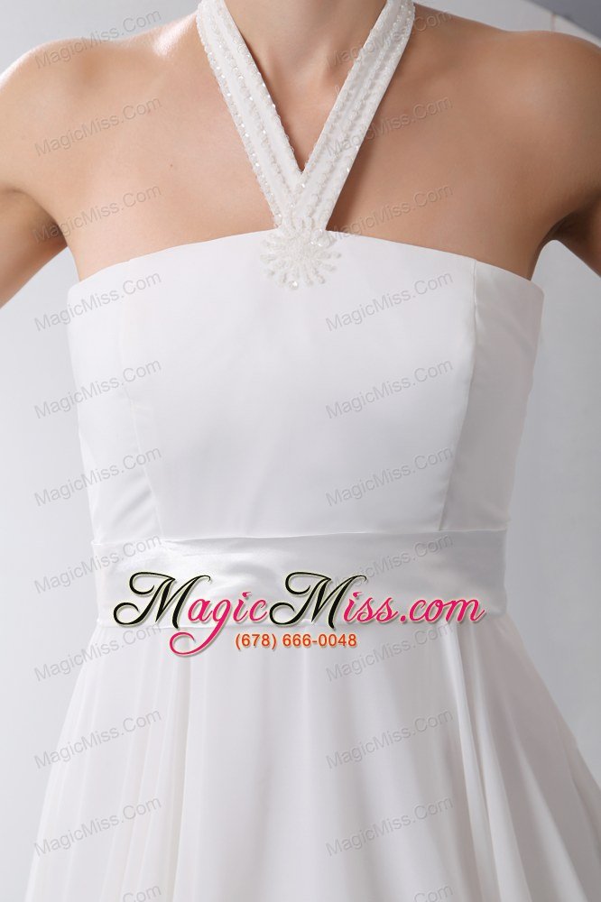 wholesale simple empire halter floor-length chiffon wedding dress
