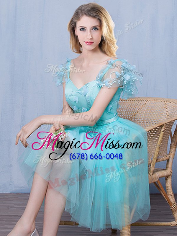 wholesale nice sweetheart short sleeves tulle court dresses for sweet 16 lace and appliques and bowknot lace up