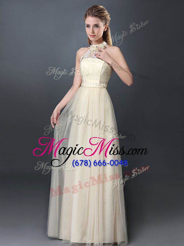 wholesale enchanting halter top sleeveless lace and appliques lace up quinceanera court dresses