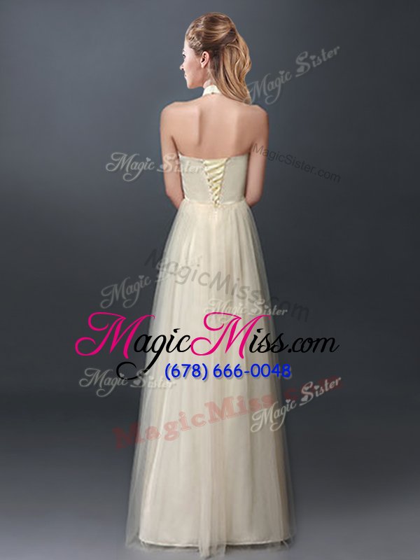 wholesale enchanting halter top sleeveless lace and appliques lace up quinceanera court dresses