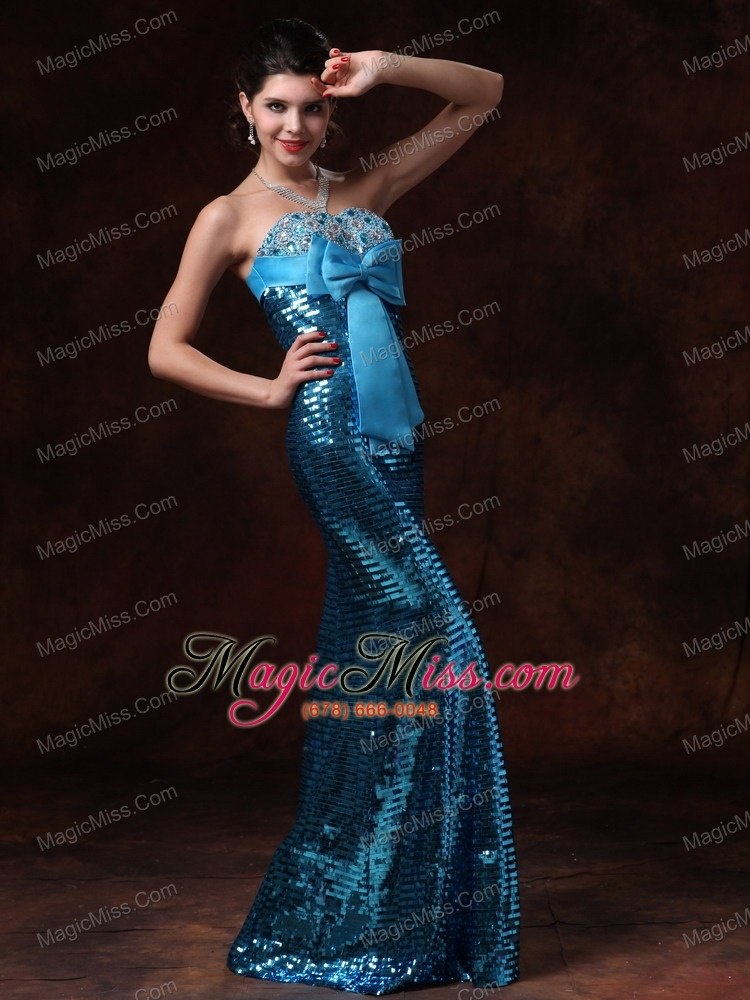 wholesale paillette over skirt bowknot 2013 prom gowns with beading custom made in alabama