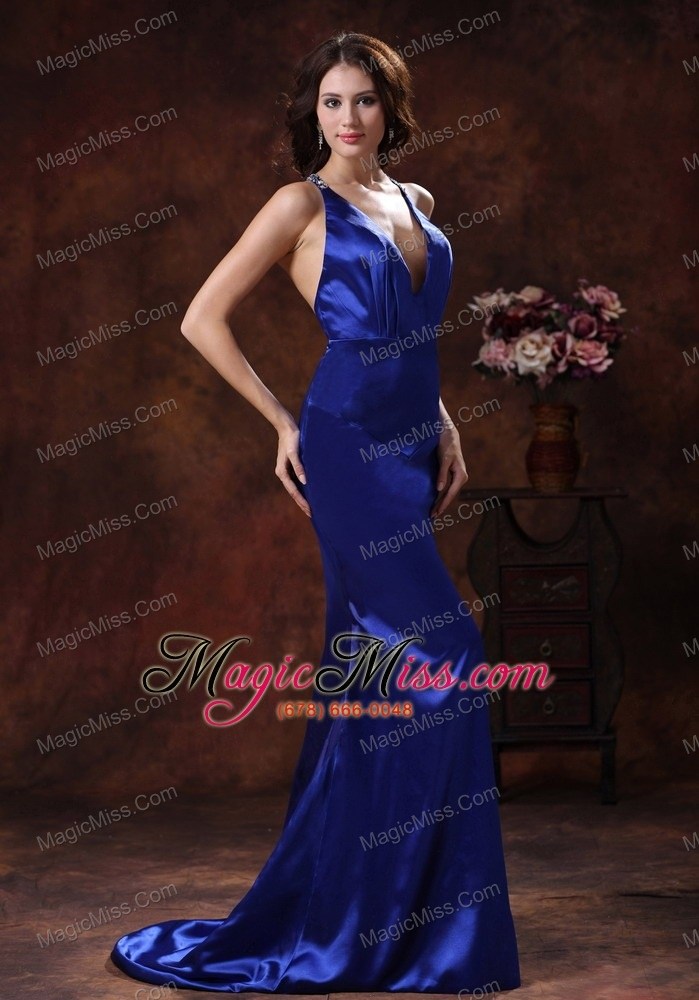 wholesale brush train royal blue halter mermaid prom dress in 2013 bullhead city arizona