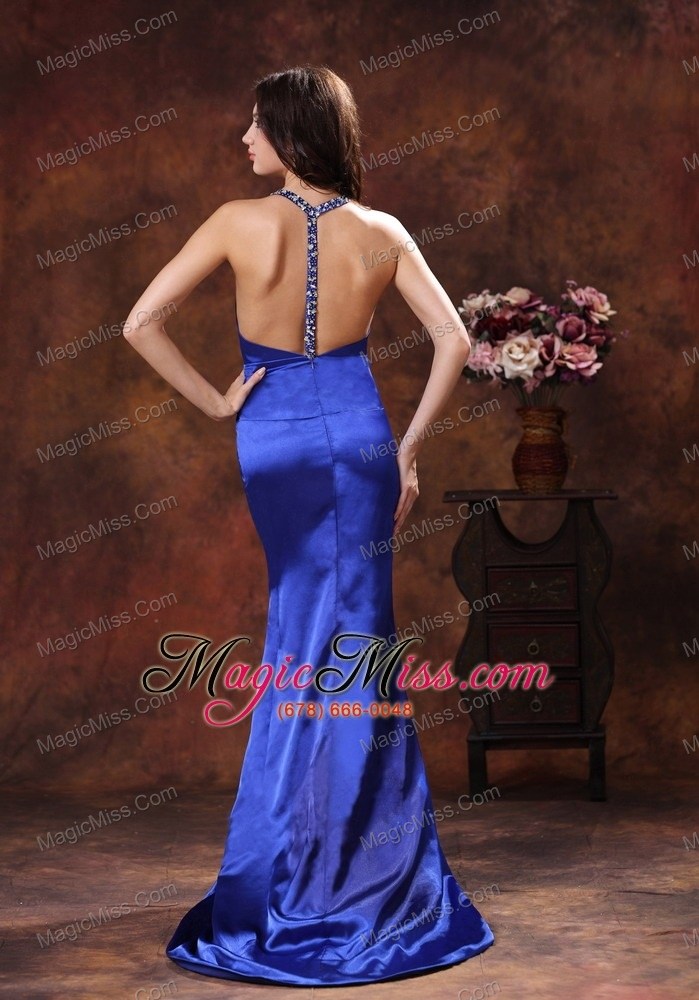 wholesale brush train royal blue halter mermaid prom dress in 2013 bullhead city arizona