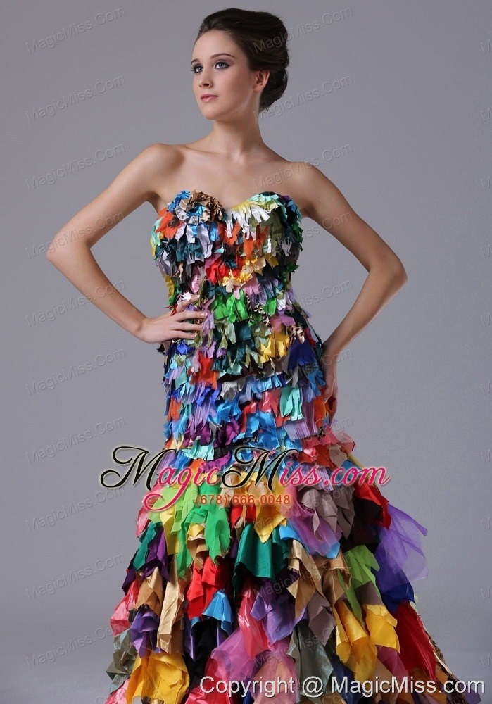 wholesale all kinds of fabrics multi-color sweetheart mermaid lace-up prom dress for 2013