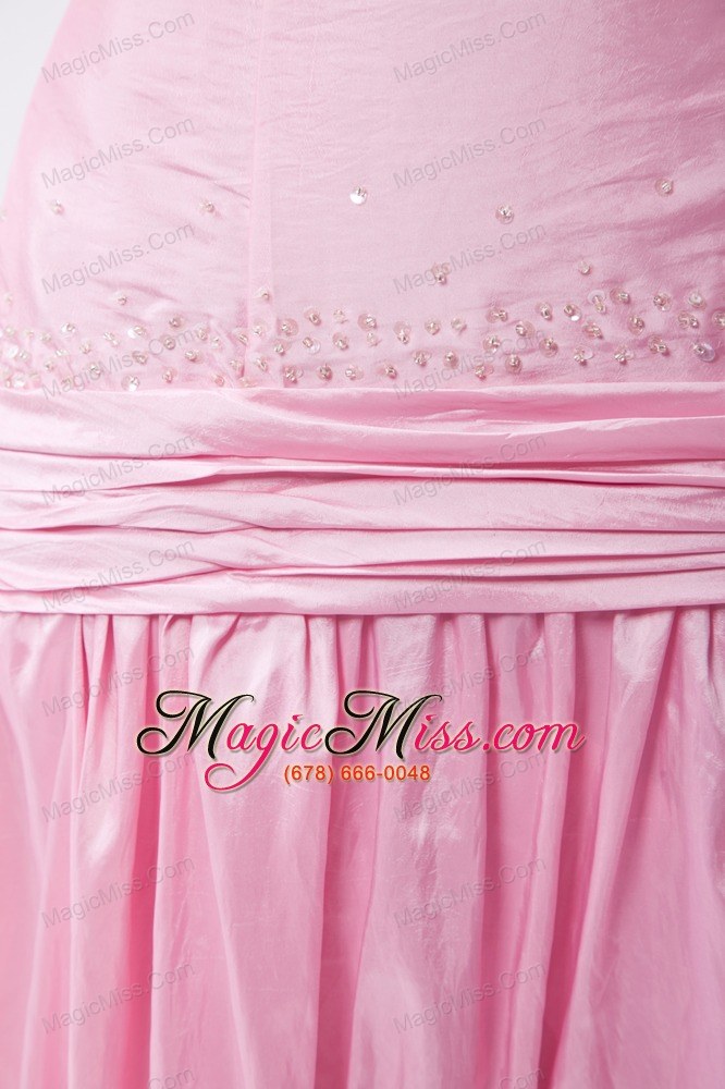 wholesale baby pink mermaid sweetheart beading prom dress brush train taffeta