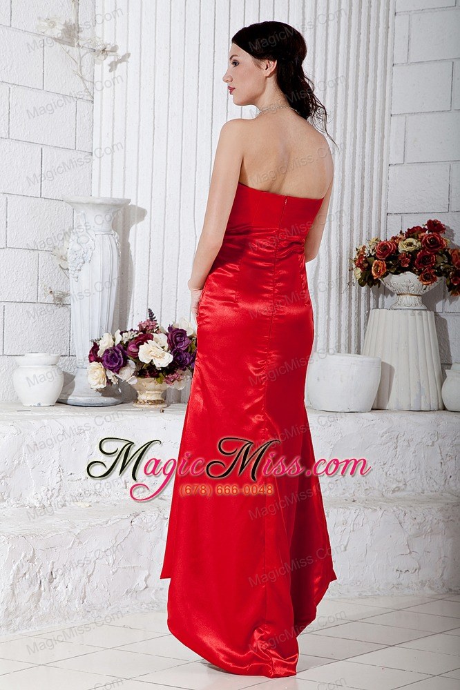 wholesale red column sweetheart high-low taffeta beading prom / evening dress