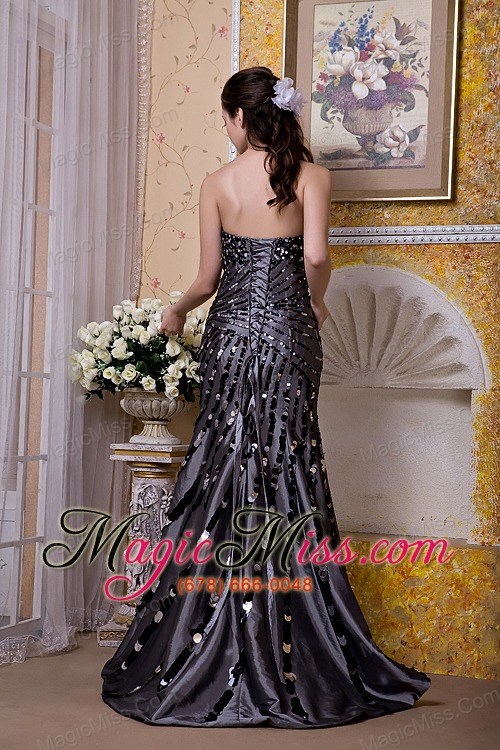 wholesale black column strapless floor-length taffeta sequins prom dress