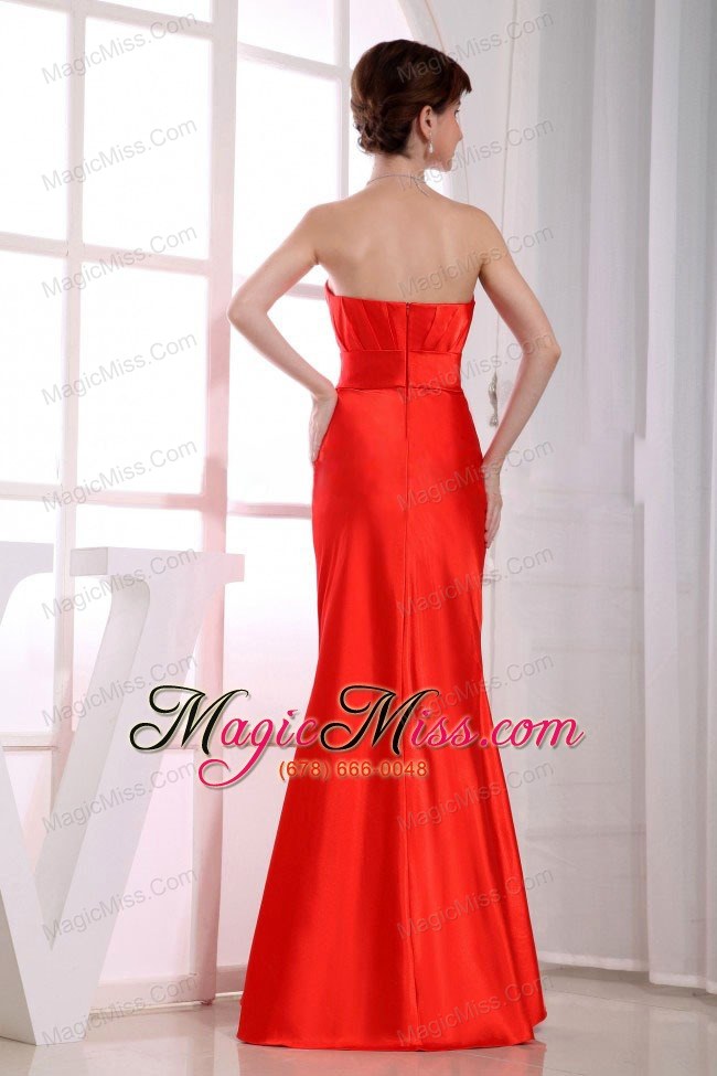 wholesale mermaid strapless floor-length taffeta beading red prom dress