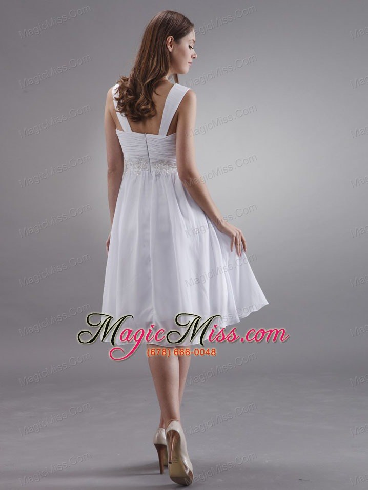 wholesale straps prom dress with appliques knee-length chiffon for custom made