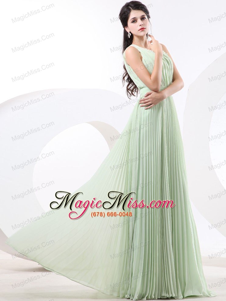 wholesale apple green empire prom dress with pleat chiffon one shoulder for 2013 custom made