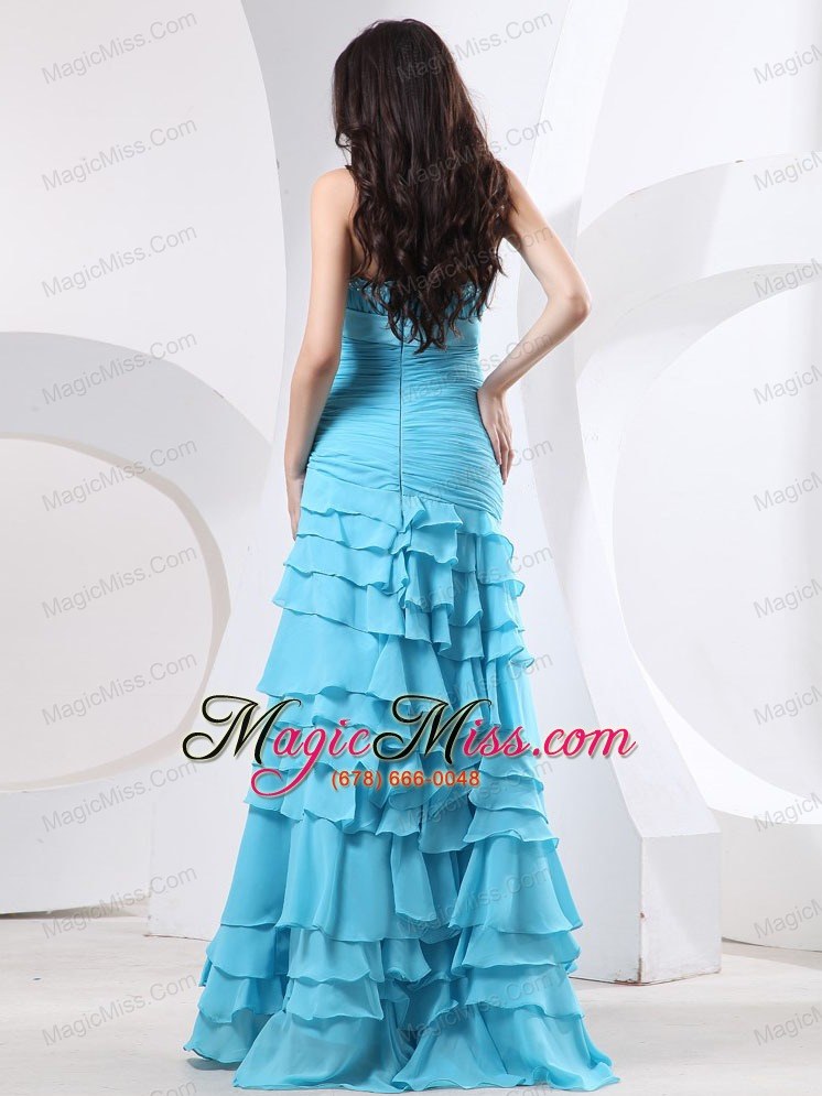 wholesale ruch bodice and beading ruffled layers for prom dress with bowknot