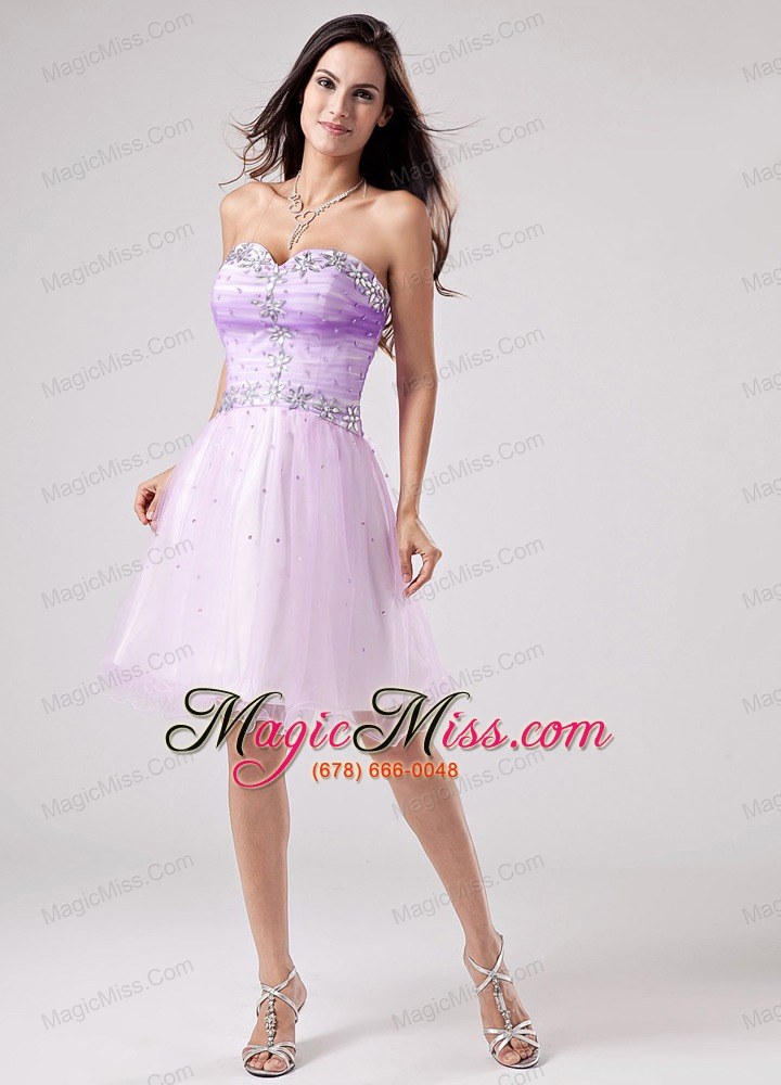 wholesale beautiful lavender prom cocktail dress beaded decorate bust sweetheart mini-length in 2013