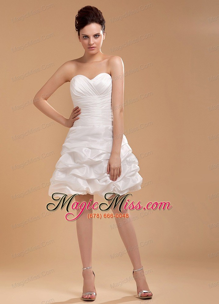 wholesale custom made for 2013 wedding dress with sweetheart and pick-ups knee-length