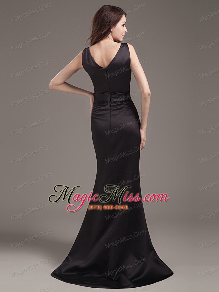 wholesale mermaid prom dress with v-neck bowknot and ruch