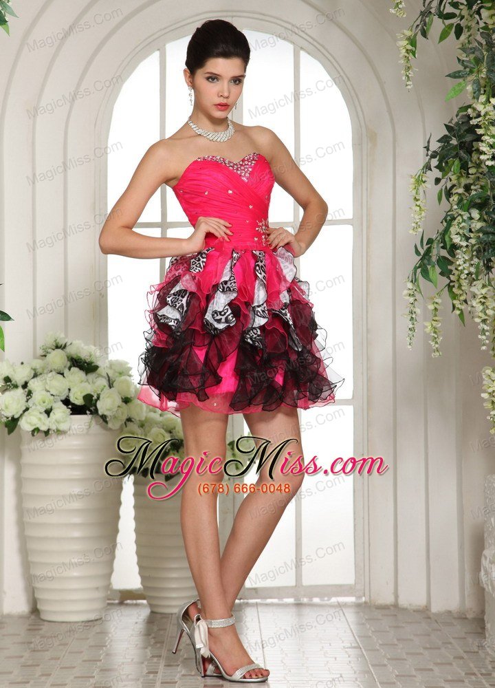 wholesale beaded sweetheart mini-length club cocktail dress for custom made hot pink and black in missouri