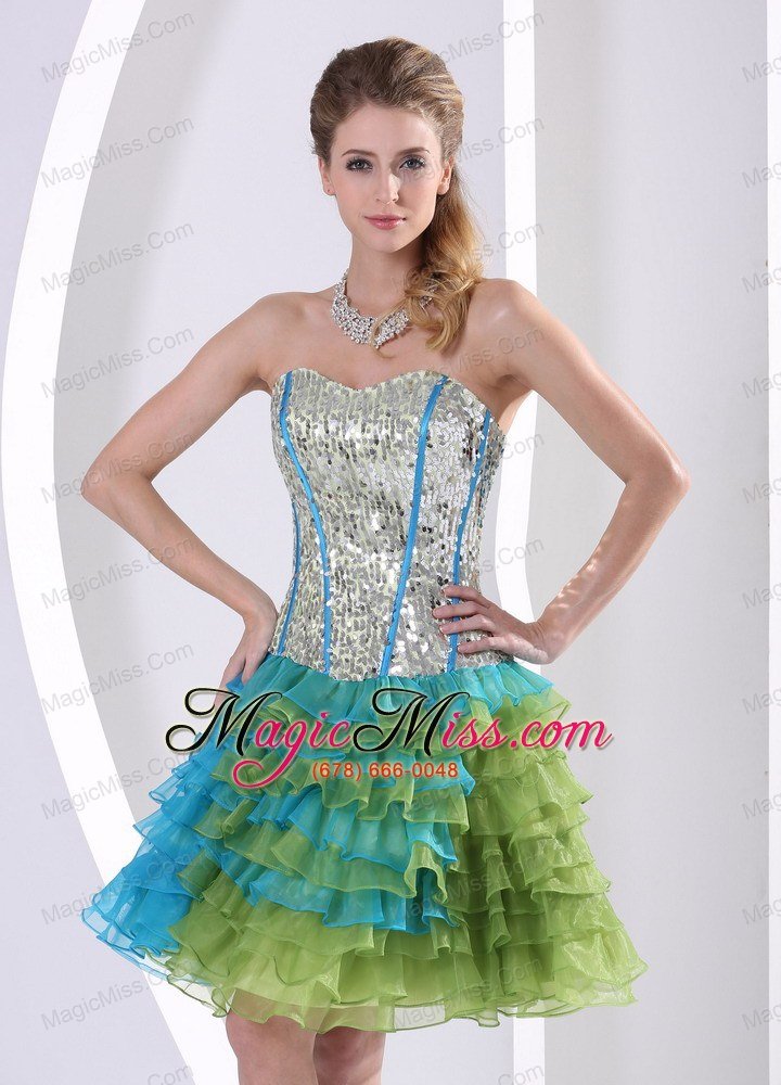 wholesale multi-color ruched layered beaded decorate bust print prom dress party style