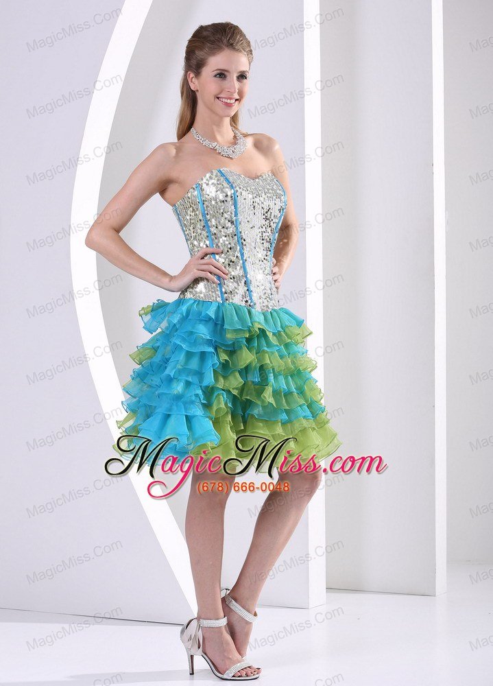 wholesale multi-color ruched layered beaded decorate bust print prom dress party style