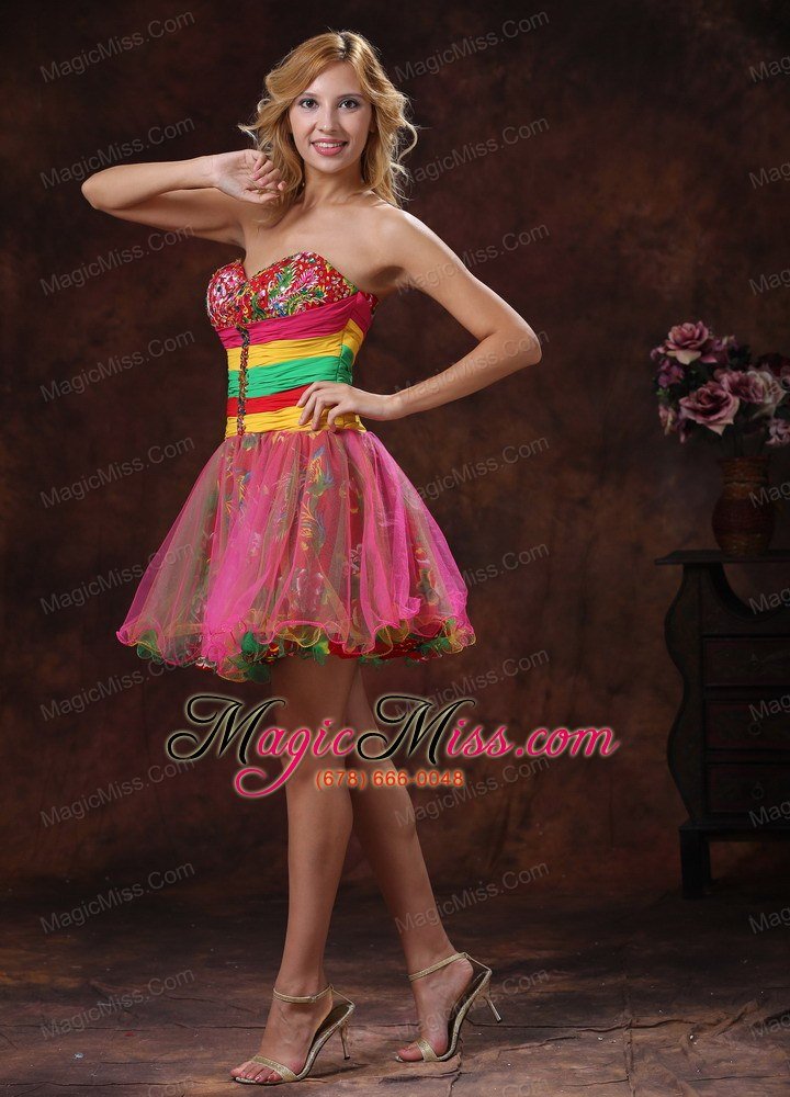 wholesale 2013 colorful sweetheart beaded mini-length club cocktail dress for custom made