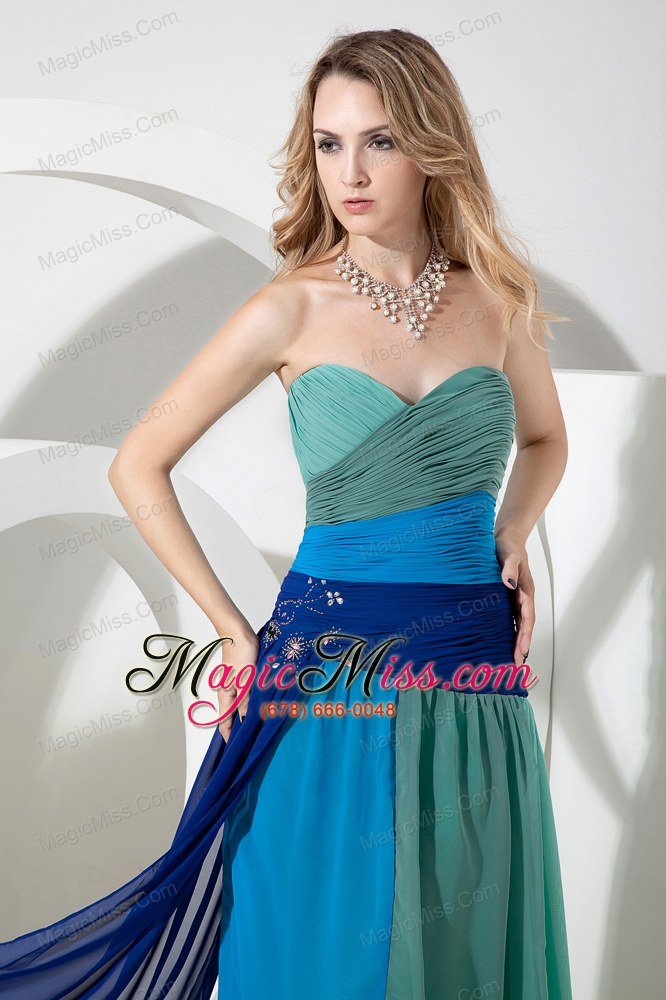 wholesale multi-color empire sweetheart beading prom dress floor-length chiffon