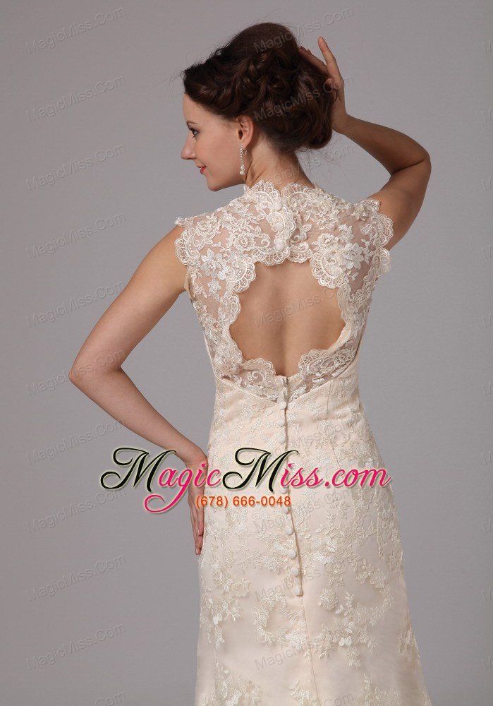 wholesale champagne lace sweetheart chapel train clasp handle wedding dress for custom made in mcdonough georgia