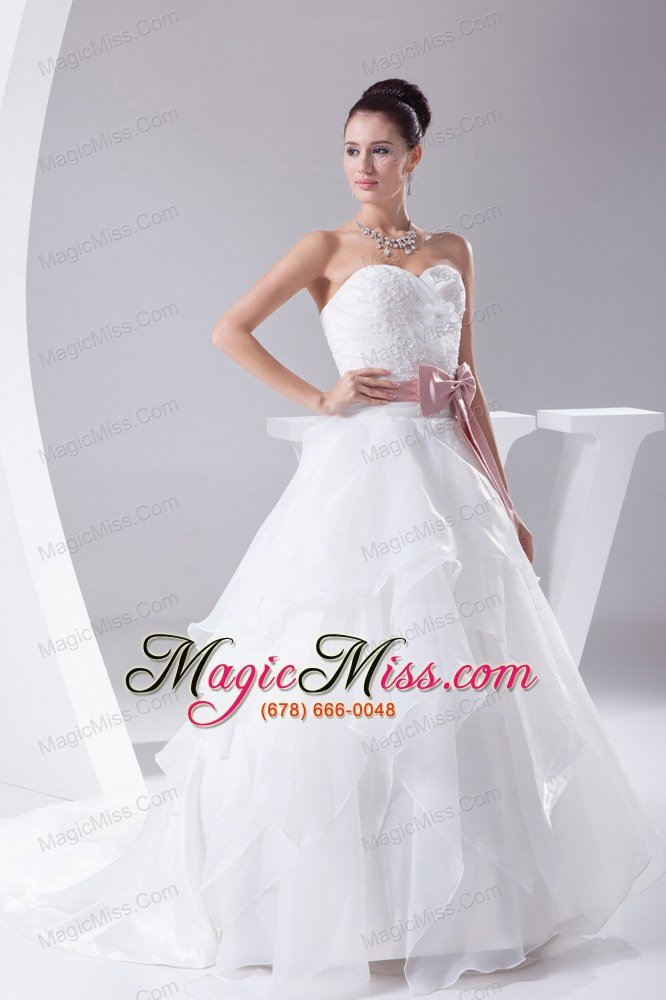 wholesale appliques and sash a-line court train sweetheart 2013 wedding dress