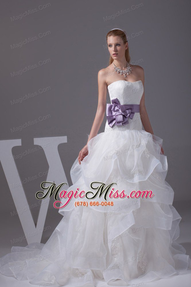 wholesale lace appliques hand made flower ruffles wedding dress